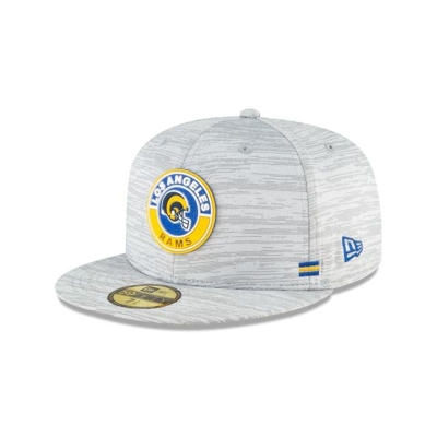 Grey Los Angeles Rams Hat - New Era NFL NFL Fall Sideline Historic 59FIFTY Fitted Caps USA9341786